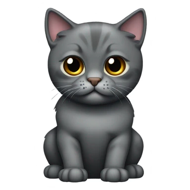 Dark Gray Scotish fold cat sticker
