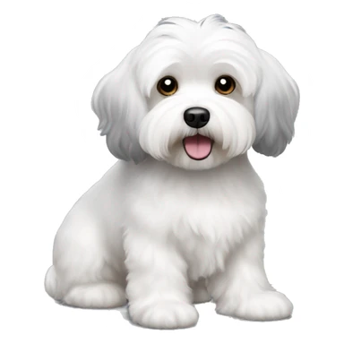 A white bichon havanese with grey ears sticker