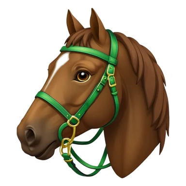 horse head with a green horse brides sticker