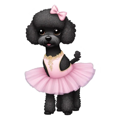 Black toy poodle in ballet tutu sticker