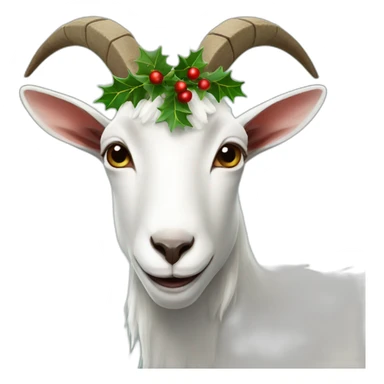 Goat with a Christmas garland sticker
