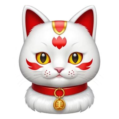 Lucky cat with red details sticker