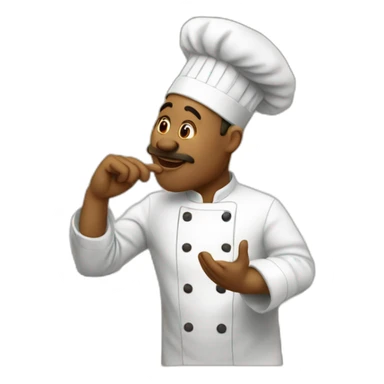 Chef kissing his fingers after making a good meal sticker