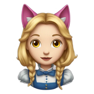 alice in wonderland with a cat head sticker