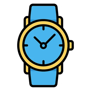 blue watch icon, color outline style sticker