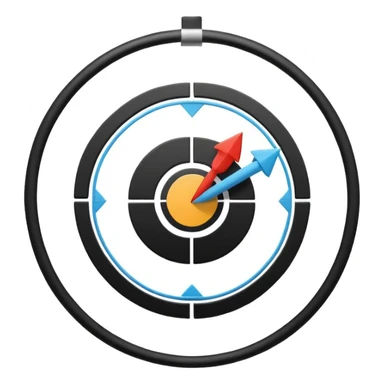 Minimalistic flat vector icon, iOS style, thin black contour on white background. Circular arrows forming a loop with a small task board inside. Clean, no text, no shadows sticker