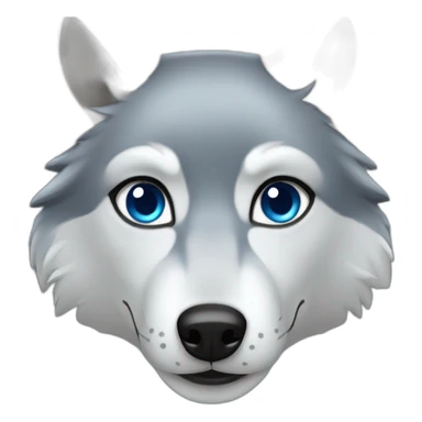 Female grey wolf blue eyes sticker