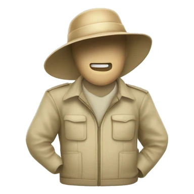 gardener pith helmet beige jacket sticker