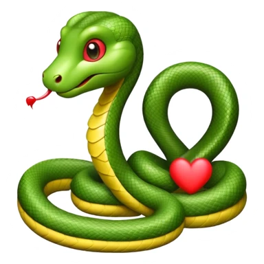 Cute snake with heart sticker