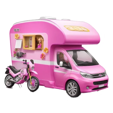 Barbie dream house Caravan-motorbike  sticker