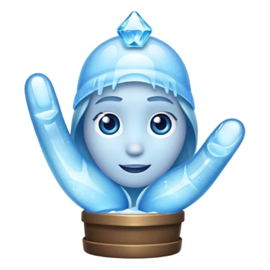 hat tip emoji (i.e. just a hat with a hand, tipping the hat), with a frozen hand sticker