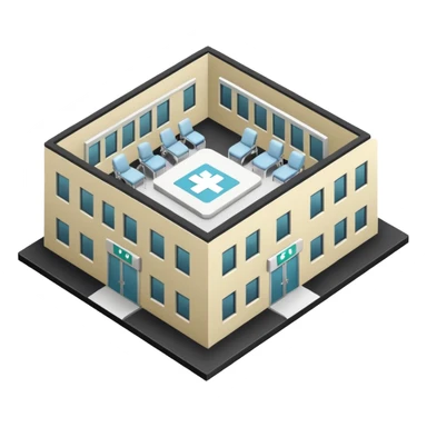 hospital isometric view sticker