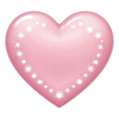 Light pink heart with big white sparkles 🍜 sticker