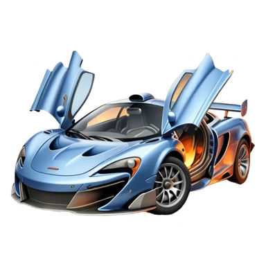 sorayama mclaren car crash fire and smoke explodsion  sticker