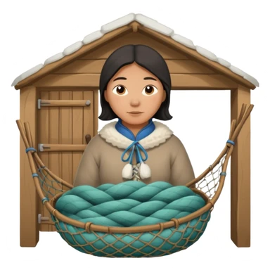 Inuit with nets home sticker