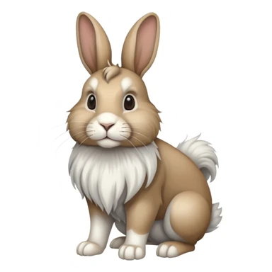 light-brown grey white lionhead rabbit full body sticker