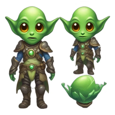 Alien character for RPG game  inspired by Hearthstone  sticker