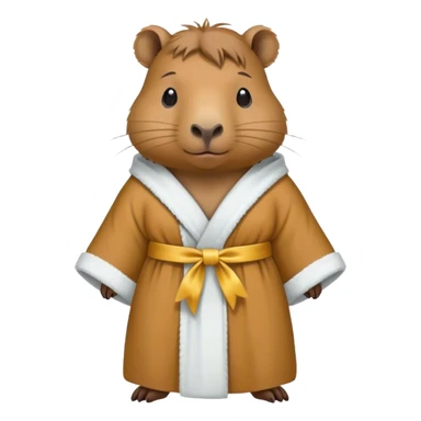 capybara in a roab with bow sticker