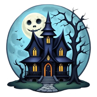 black witch house full moon sticker