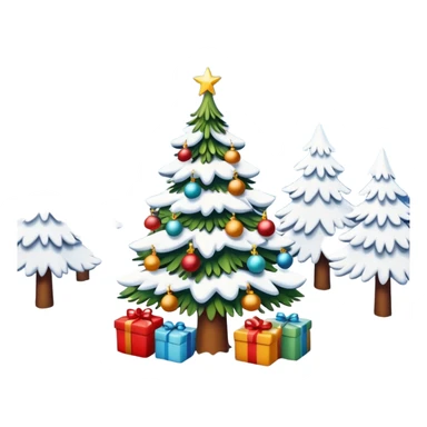 Snow covered christmas scene sticker