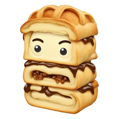 A person with a strudel for body sticker