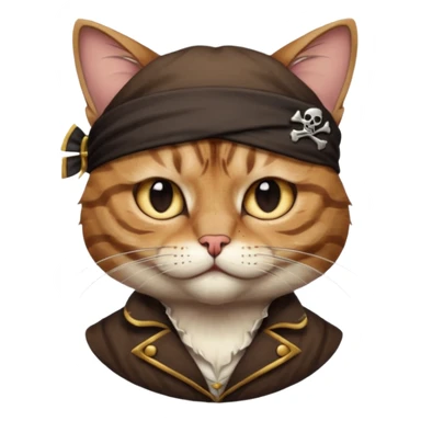 pirate cat with one closed eye sticker