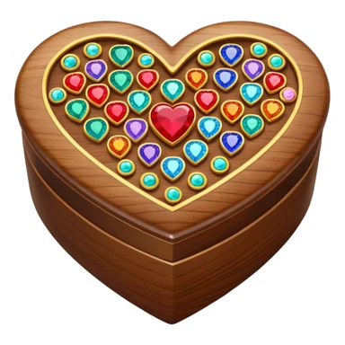 wood heart jewel box sticker