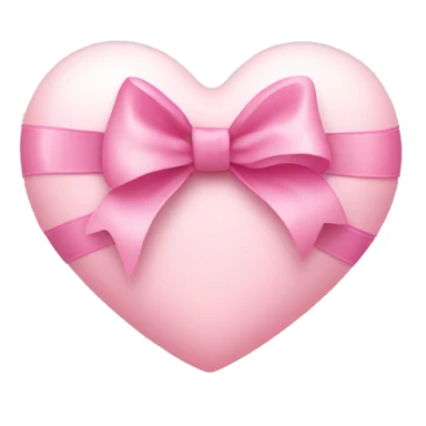 Pale pink heart with pink ribbon bow sticker