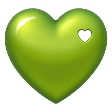 heart with a metallic lime finish sticker