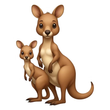 A kangaroo which has its baby kangaroo in its pouch(marsupium) sticker