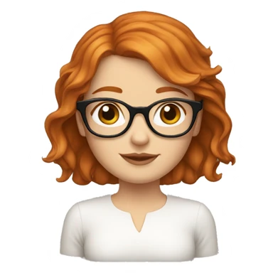 WHITE GIRL WITH MID LEGHTGINGER HAIR WITH GLASSES WITH A JACK RUSSELL sticker