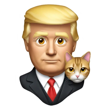 president Trump with a cat on his shoulder sticker