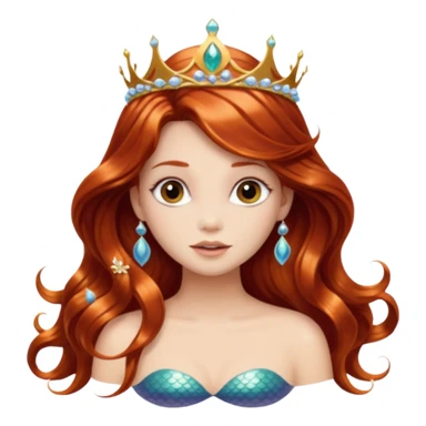 Mermaid with Shell Crown – Long flowing hair, shell tiar sticker