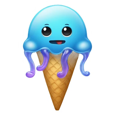 Jellyfish eating ice cream sticker