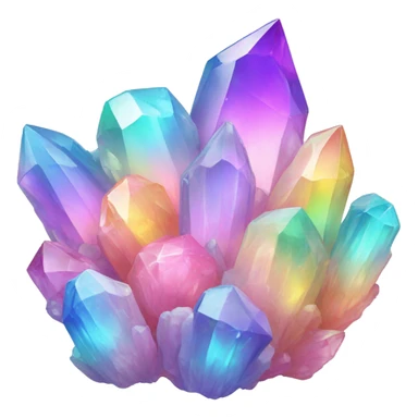One Pastel iridescent rainbow crystal clusters sticker