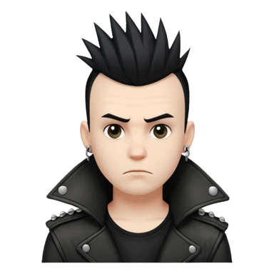 Punk guy with Mohawk black hair sticker