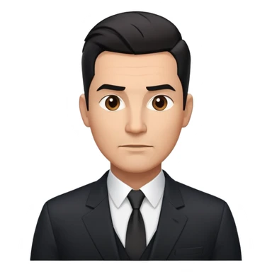 Good-looking robust man in his mid-40s with light brown skin tone, short slicked back straight black hair with fade haircut, strong square face, approachable TV host expression, black blazer left open showing white buttoned shirt sticker