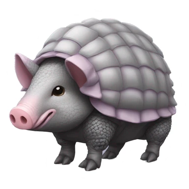 Lavender gray Pig armadillo darth Vader fanned tail feathered tail pig armadillo darth Vader face sticker
