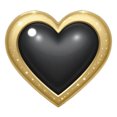 black heart with gold sparkles sticker