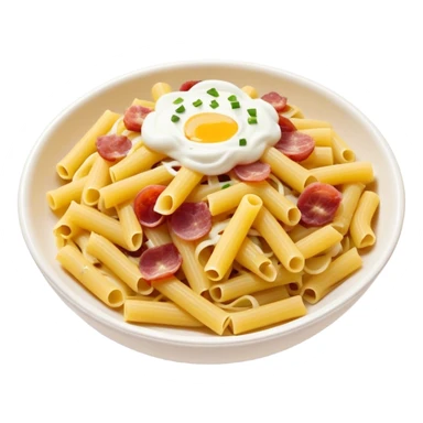 I want a pasta coquillette emoji with lardons, onions and fresh cream pls babe with an emoji style sticker