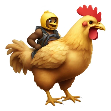 Bear riding a chicken sticker
