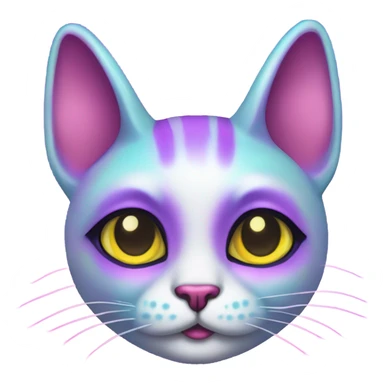Lisa frank alien cat with antennas on head ￼ sticker