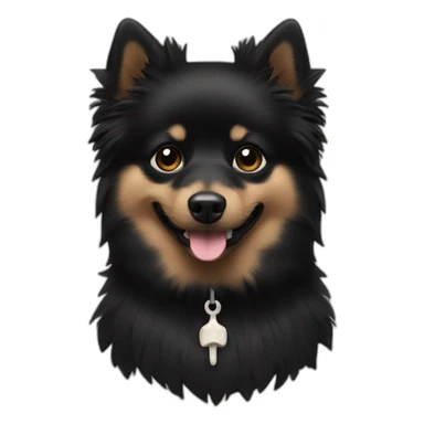 Little black spitz with bones sticker