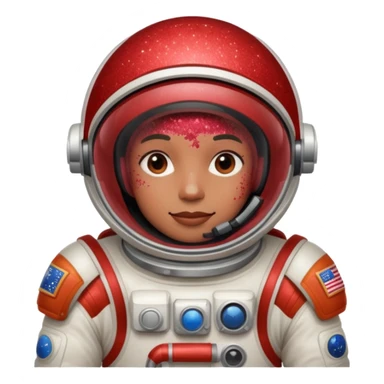 red glitter astronaut sticker
