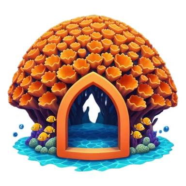 Coral shelter sticker