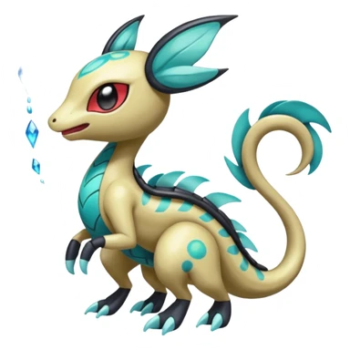 Splash-patterned emotional sparky sparky boom boom painful Meloetta-Guilmom-Salandit-Trico-Pokémon-Fakémon-fusion-hybrid-creature sticker