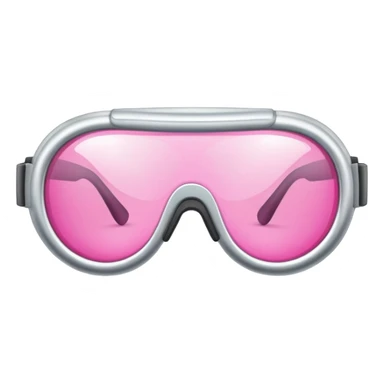 pink lens safety glasses with reflective silver frame, industrial protection sticker