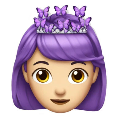 Purple butterflies on a tiara sticker
