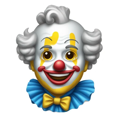 Classic clown from telegram in blue-black-yellow coloring book sticker