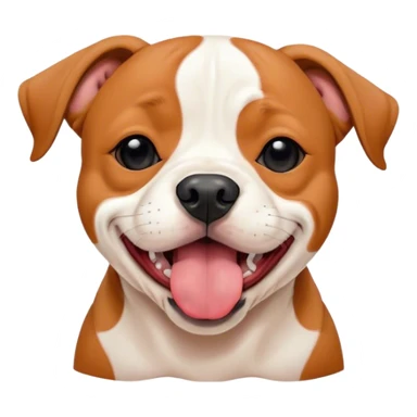 Cinematic Cute Yawning Red/Fawn Staffordshire Bull Terrier Portrait Emoji, Head tilted slightly with a dramatic, wide-open yawn, showcasing a smooth red/fawn Fur with crisp white accents, floppy ears slightly drooping, round dark eyes barely open in drowsy contentment, Simplified yet irresistibly adorable features, highly detailed, glowing with a soft, cozy glow, high shine, relaxed yet expressive, stylized with a touch of whimsy, bright and endearing, soft glowing outline, capturing the essence of a sleepy yet affectionate guardian, so drowsy it feels like it could stretch right out of the screen and curl up for a nap! sticker
